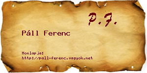 Páll Ferenc névjegykártya