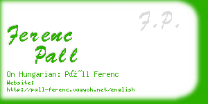 ferenc pall business card